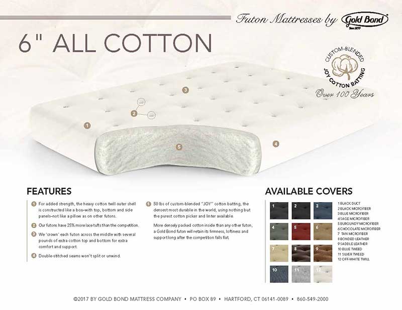 Chair 6" Cotton Futon Mattress - by Gold Bond