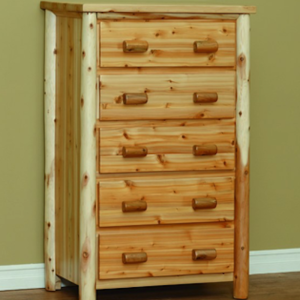 Appalachian Cedar Five Drawer Chest - by Countryside Rustic Log Furniture