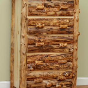 Rocky Mountain Aspen Five Drawer Chest - by Countryside Rustic Log Furniture