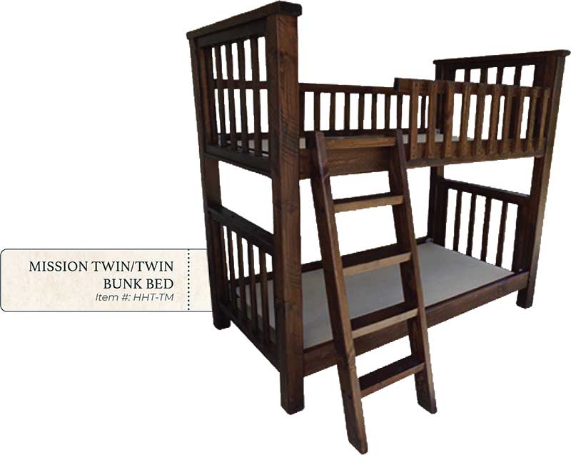 Hand Hewn Mission Bunk - by Miller's Rustic Furniture