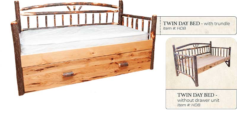 Hickory Day Bed - by Miller's Rustic Furniture