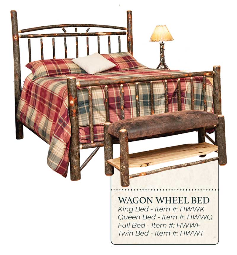 Hickory Wagon Wheel Bed - by Miller's Rustic Furniture