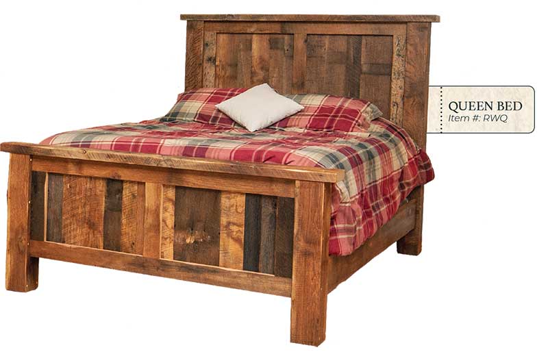 Reclaimed Barnwood Panel Bed - by Miller's Rustic Furniture