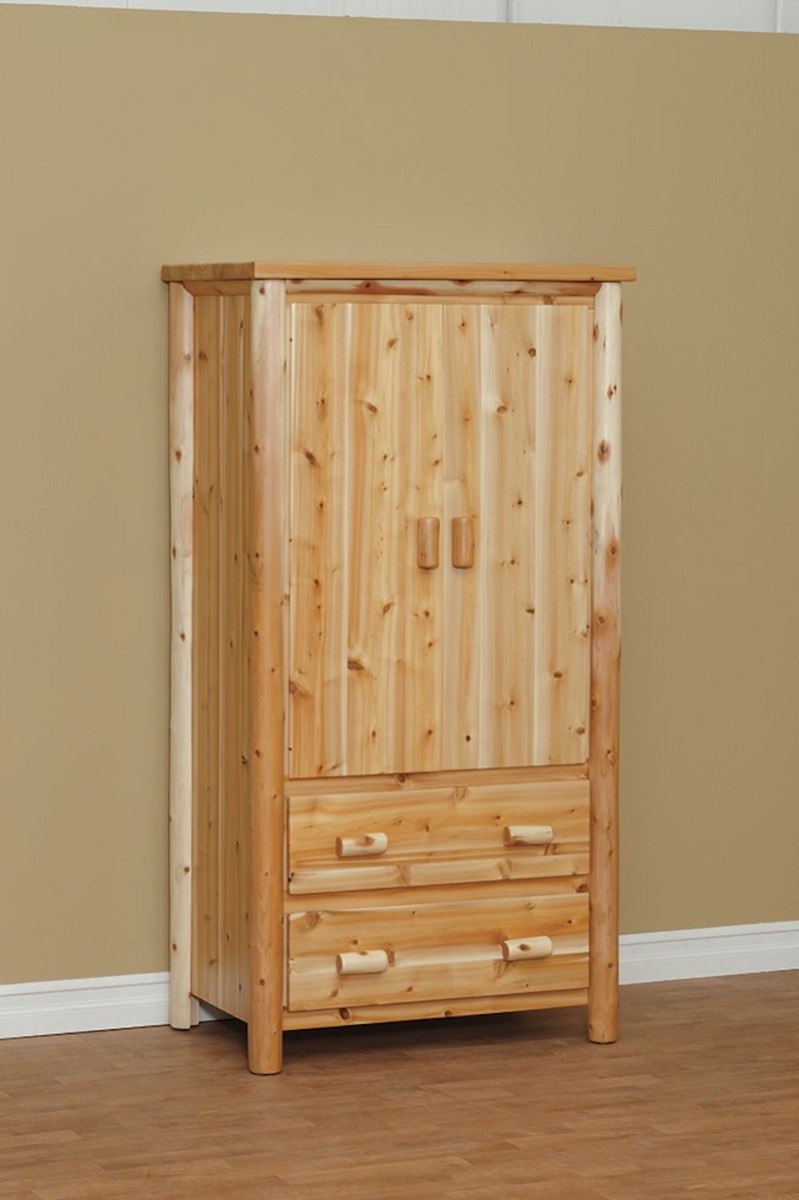 Great Lakes Cedar Armoire - by Countryside Rustic Log Furniture