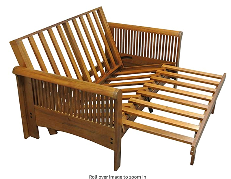Loveseat Portland Futon Frame - Cherry Oak Finish - by Gold Bond - Image 2