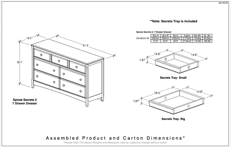 Night & Day Secrets 7 Drawer Dresser - Image 6