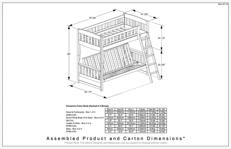Cinnamon Futon Bunk - by Night & Day - Image 6