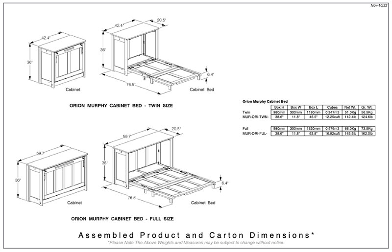Orion Murphy Cabinet Bed - Night & Day - Image 7