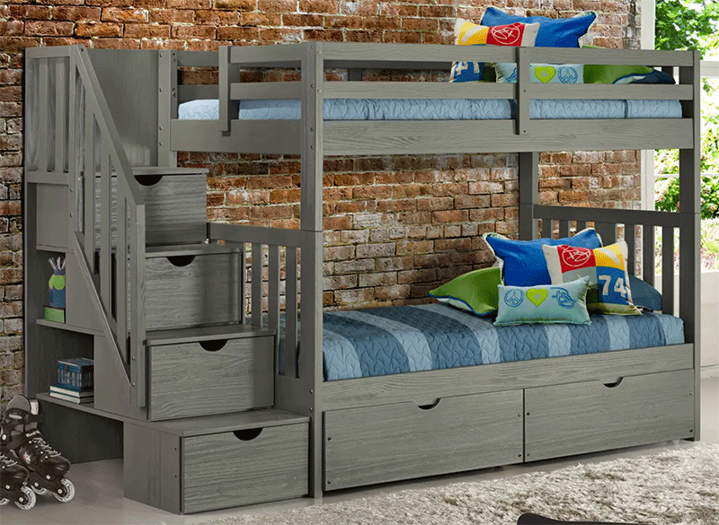 Cambridge Gray Stairway Bunk - by Innovations