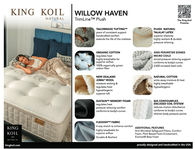 Split Head King Willow Haven Plush - King Koil - Image 2