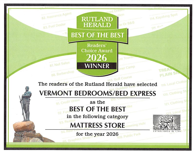 Vermont Bedrooms Best of the Best Award - 2026 Vermont Bedrooms Best of the Best Award - 2026